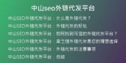 中山seo外链代发平台