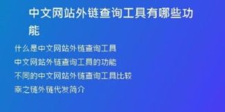 中文网站外链查询工具有哪些功能