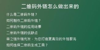 二维码外链怎么做出来的