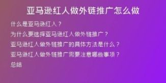 亚马逊红人做外链推广怎么做