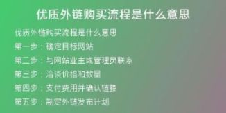 优质外链购买流程是什么意思