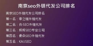 南京seo外链代发公司排名