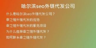 哈尔滨seo外链代发公司