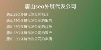 唐山seo外链代发公司