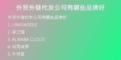 外贸外链代发公司有哪些品牌好