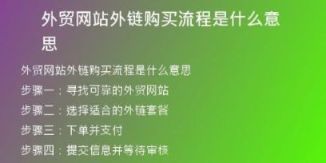 外贸网站外链购买流程是什么意思