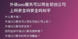 外链seo服务可以用在初创公司上吗安全吗安全吗知乎