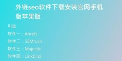 外链seo软件下载安装官网手机版苹果版
