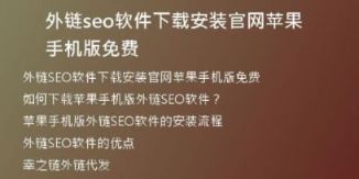 外链seo软件下载安装官网苹果手机版免费