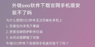 外链seo软件下载官网手机版安装不了吗