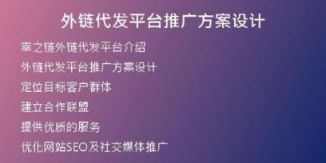 外链代发平台推广方案设计