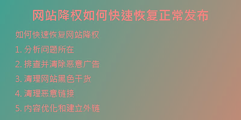 网站降权如何快速恢复正常发布