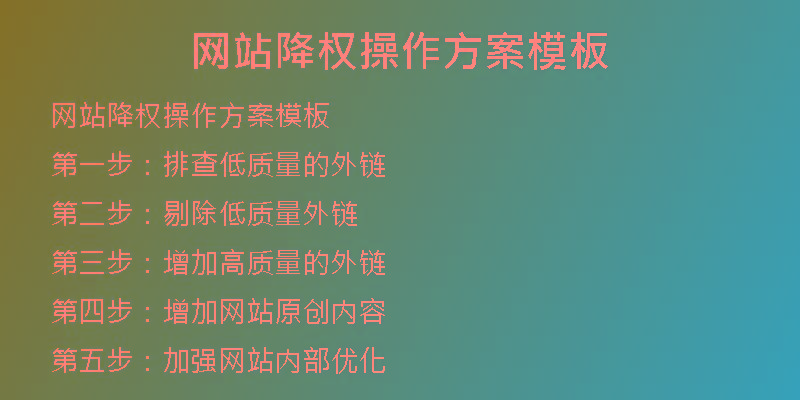 网站降权操作方案模板