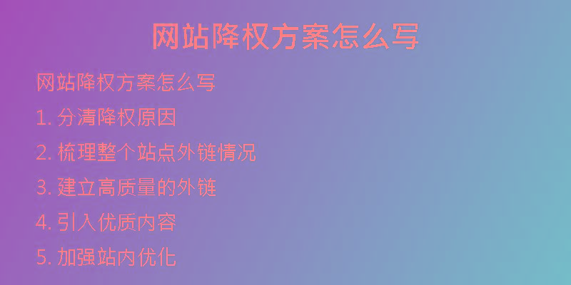 网站降权方案怎么写