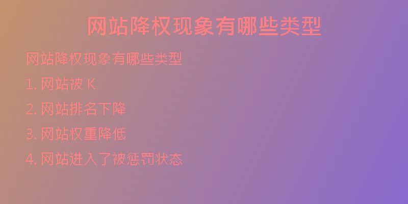 网站降权现象有哪些类型