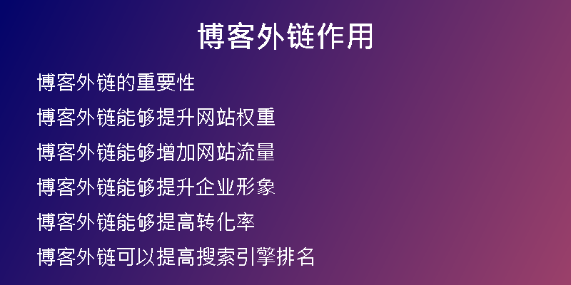 博客外链作用