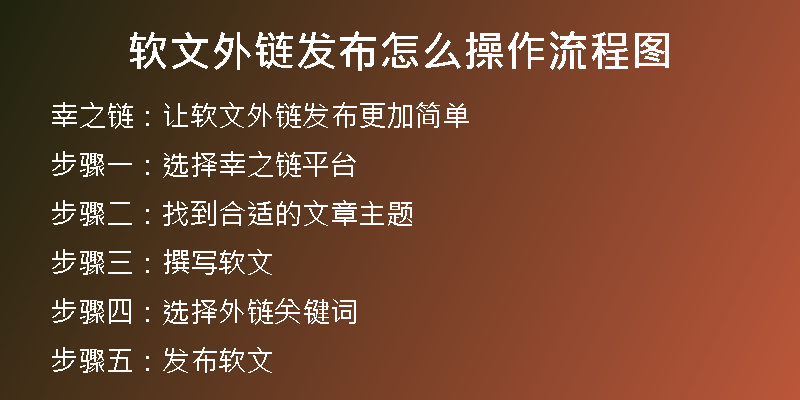 软文外链发布怎么操作流程图