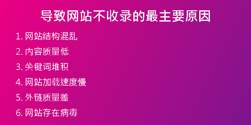 导致网站不收录的最主要原因