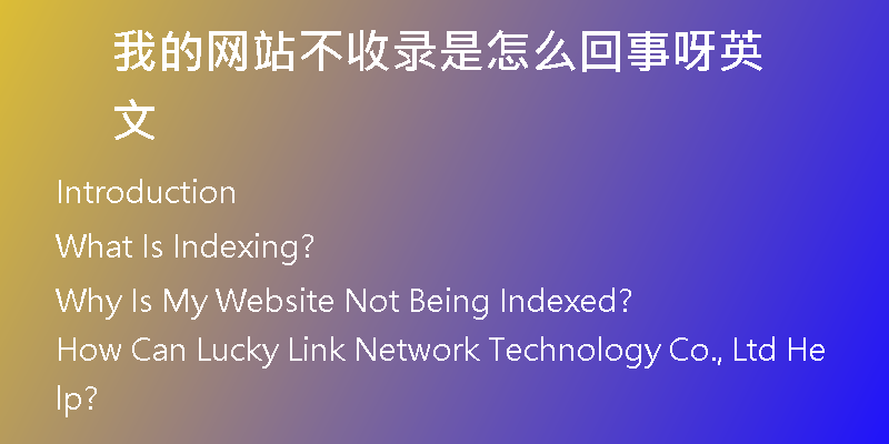 我的网站不收录是怎么回事呀英文