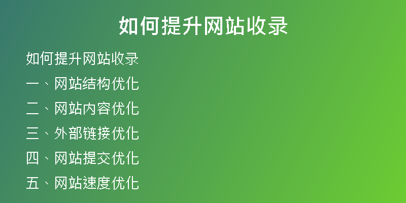 如何提升网站收录