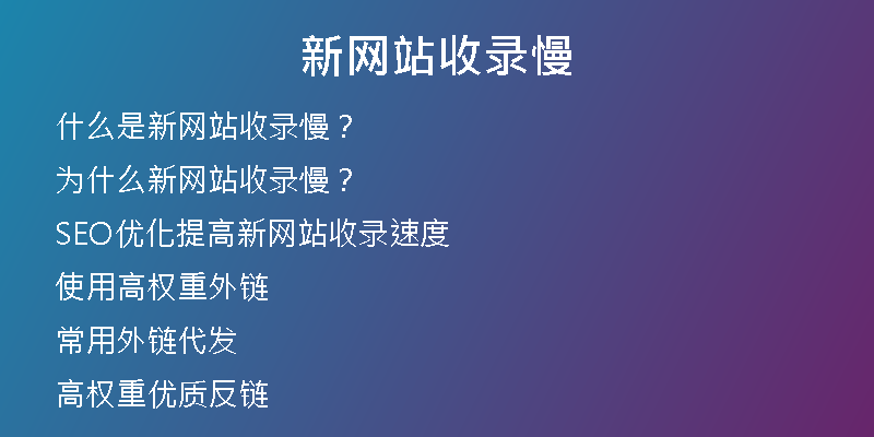 新网站收录慢