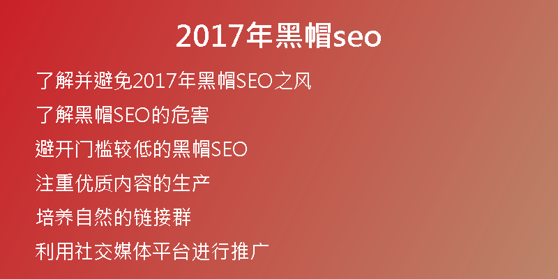 2017年黑帽seo