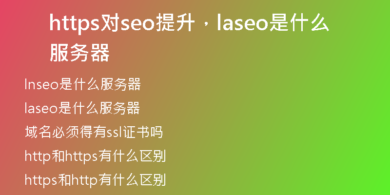 https对seo提升，laseo是什么服务器
