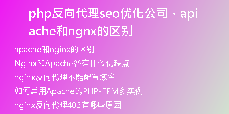 php反向代理seo优化公司，apache和nginx的区别