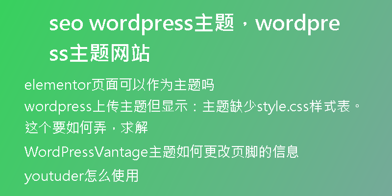 seo wordpress主题，wordpress主题网站