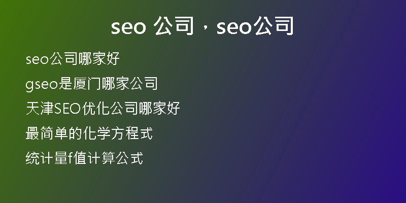 seo 公司，seo公司
