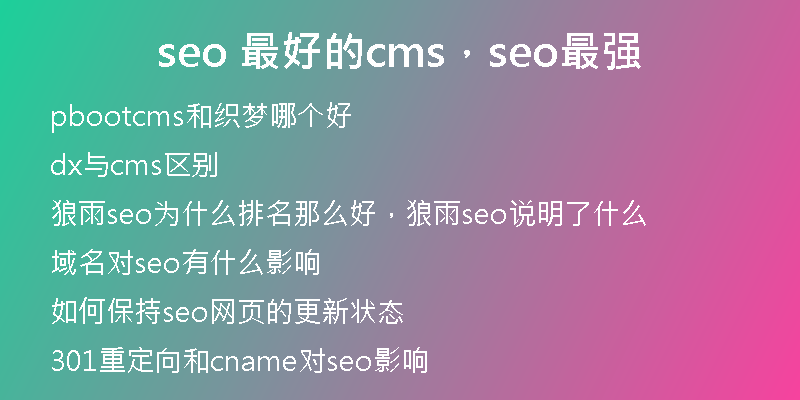 seo 最好的cms，seo最强