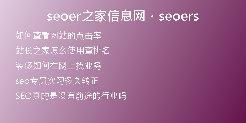 seoer之家信息网，seoers
