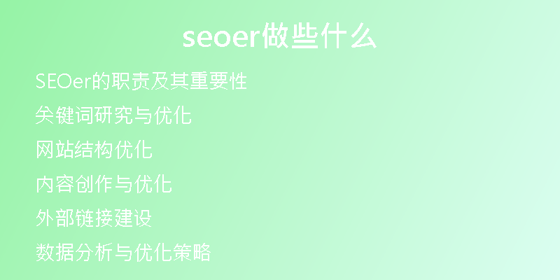 seoer做些什么