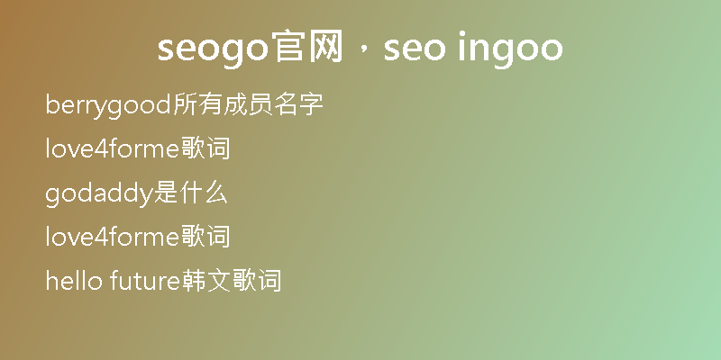seogo官网，seo ingoo