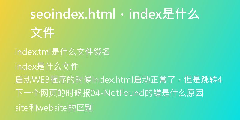 seoindex.html，index是什么文件