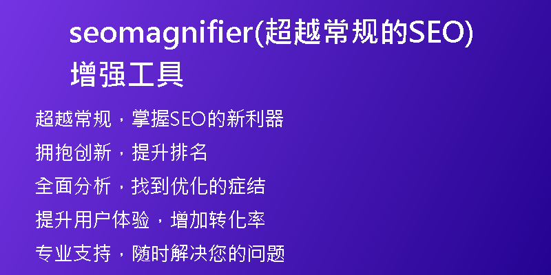 seomagnifier(超越常规的SEO增强工具)
