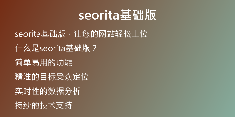 seorita基础版