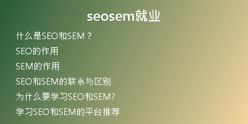 seosem就业
