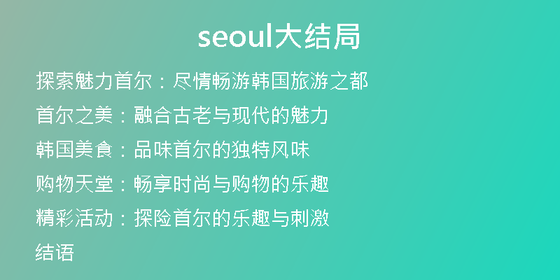 seoul大结局