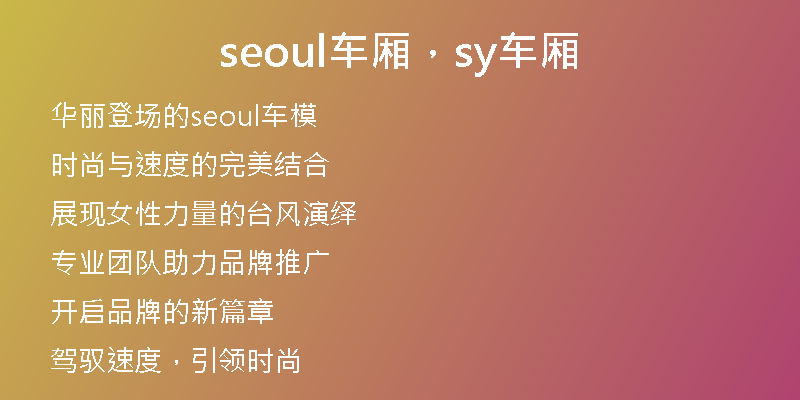 seoul车厢，sy车厢