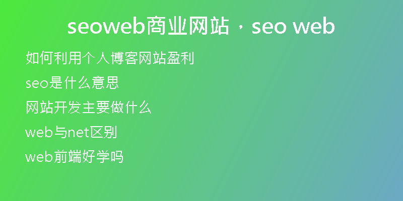 seoweb商业网站，seo web