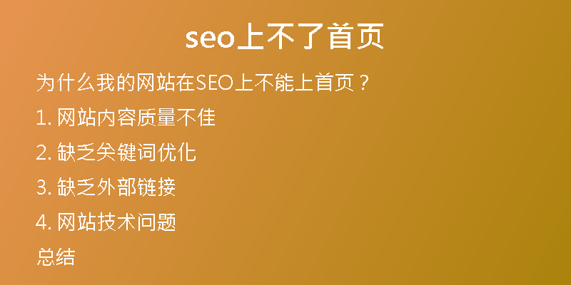 seo上不了首页