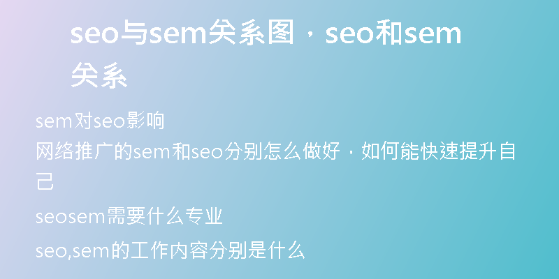 seo与sem关系图，seo和sem关系