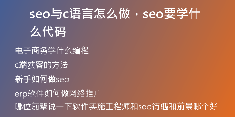 seo与c语言怎么做，seo要学什么代码