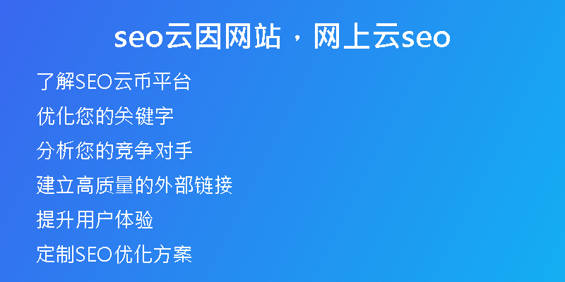 seo云因网站，网上云seo