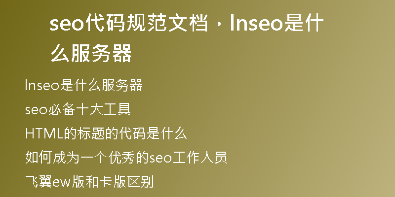 seo代码规范文档，lnseo是什么服务器