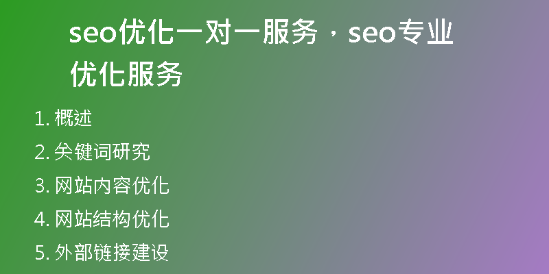 seo优化一对一服务，seo专业优化服务