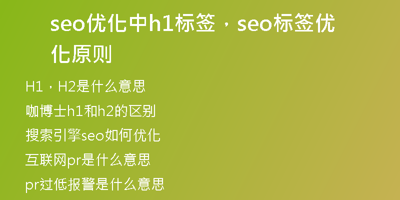 seo优化中h1标签，seo标签优化原则