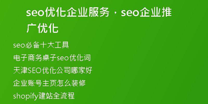 seo优化企业服务，seo企业推广优化