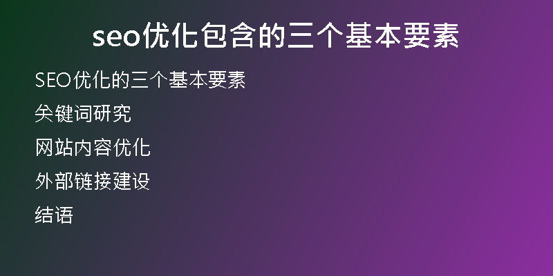 seo优化包含的三个基本要素